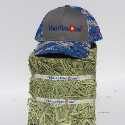 Charcoal / Royal Blue HallsHay.Com Double Mesh Back Digi-Camo Hat