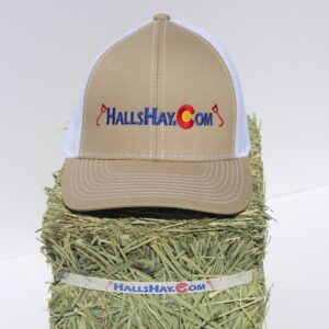 Tan / White HallsHay.Com Mesh Back Platinum Series Hat